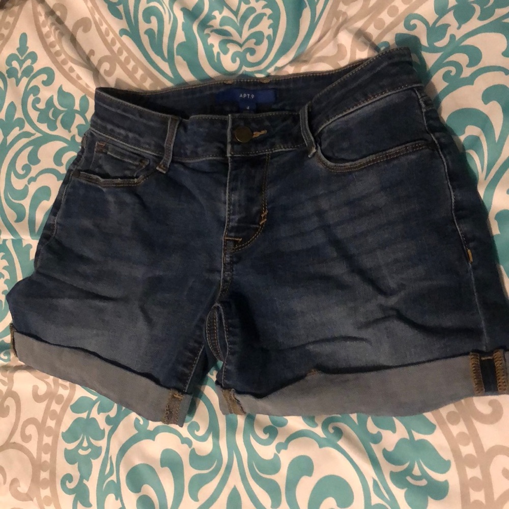 Dark wash jean shorts
